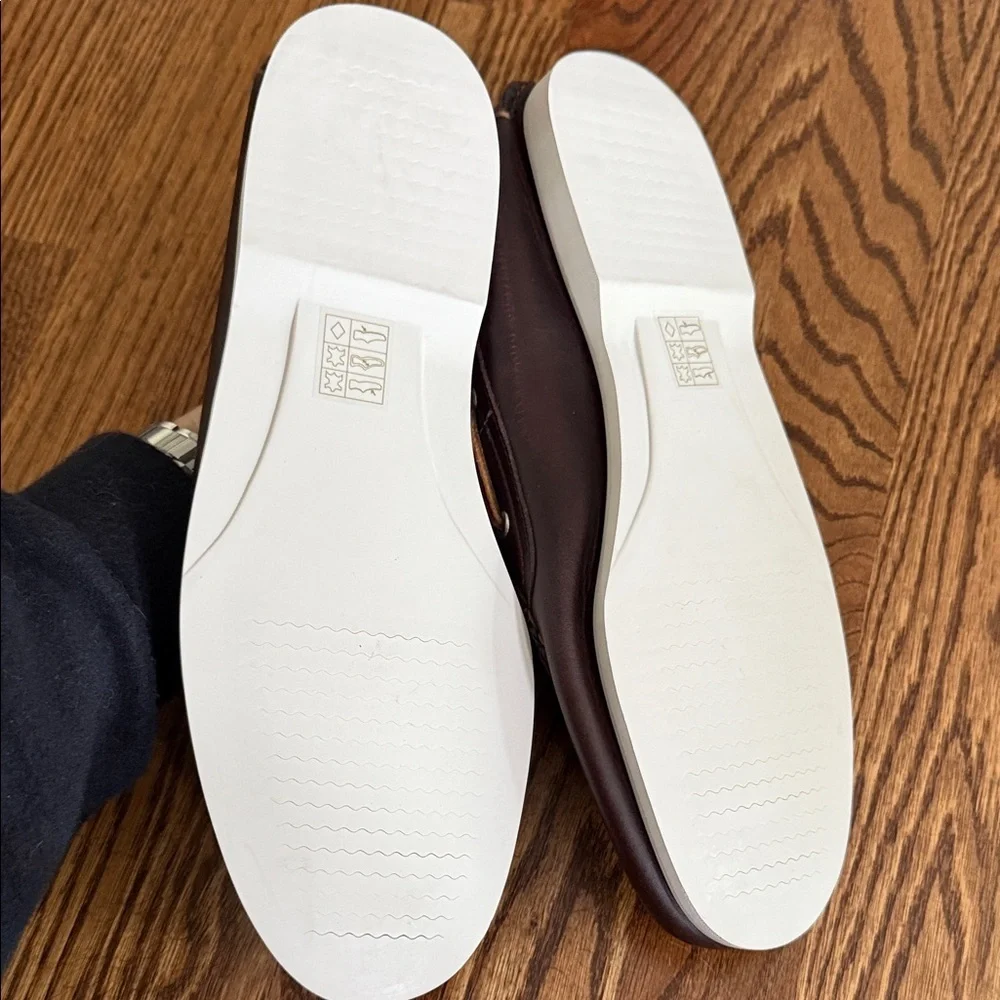 J. Crew Dark Brown Leather Boat Shoes Brand new without box size 12